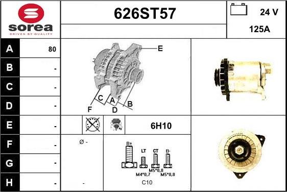 STARTCAR 626ST57 - Alternator autospares.lv