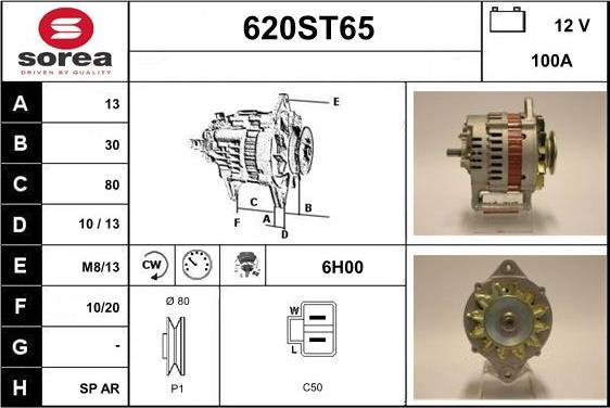 STARTCAR 620ST65 - Alternator autospares.lv