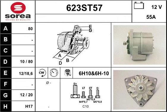 STARTCAR 623ST57 - Alternator autospares.lv