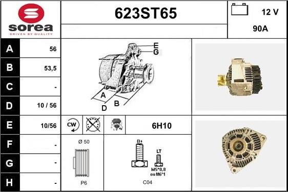 STARTCAR 623ST65 - Alternator autospares.lv