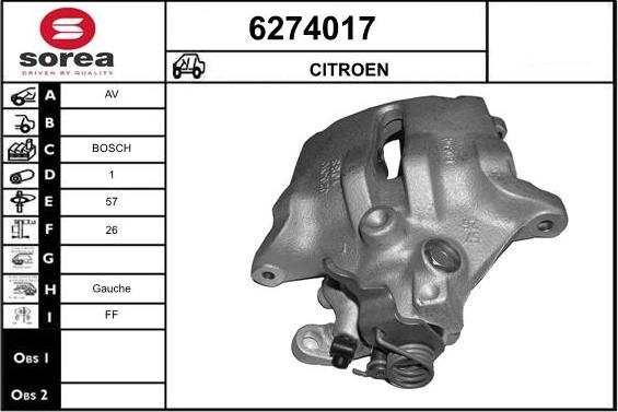 STARTCAR 6274017 - Brake Caliper autospares.lv