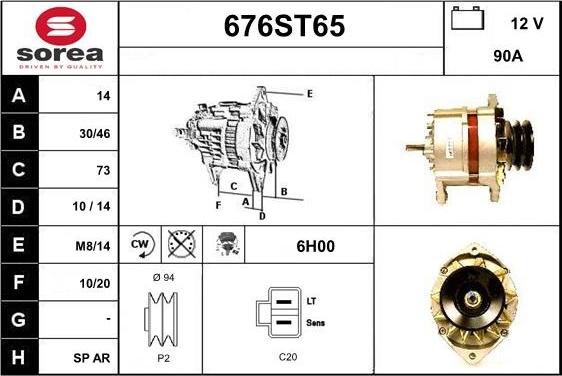 STARTCAR 676ST65 - Alternator autospares.lv