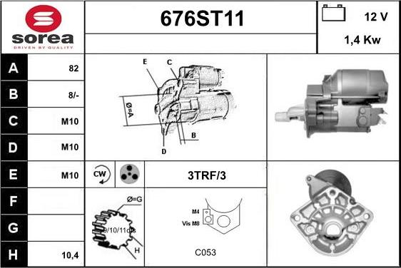 STARTCAR 676ST11 - Starter autospares.lv