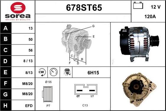 STARTCAR 678ST65 - Alternator autospares.lv