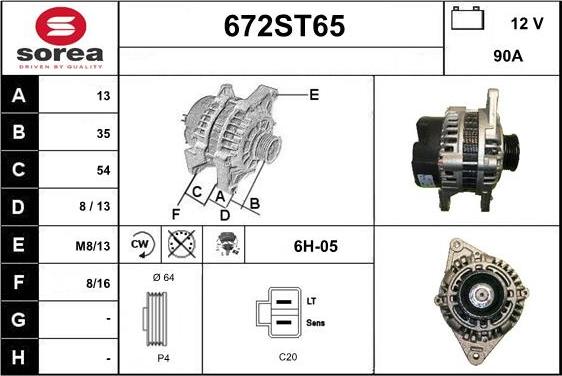 STARTCAR 672ST65 - Alternator autospares.lv