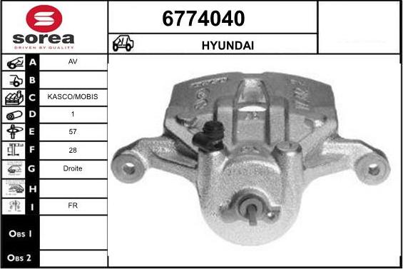 STARTCAR 6774040 - Brake Caliper autospares.lv