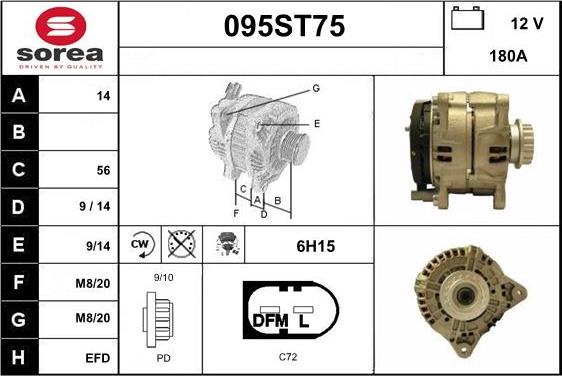 STARTCAR 095ST75 - Alternator autospares.lv