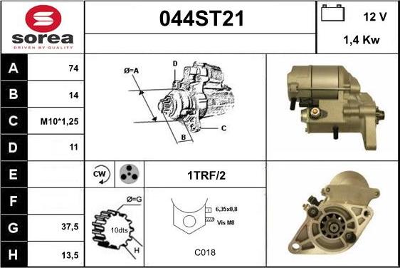 STARTCAR 044ST21 - Starter autospares.lv