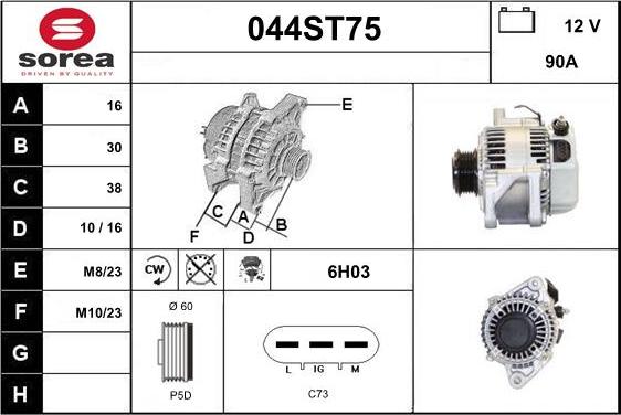 STARTCAR 044ST75 - Alternator autospares.lv