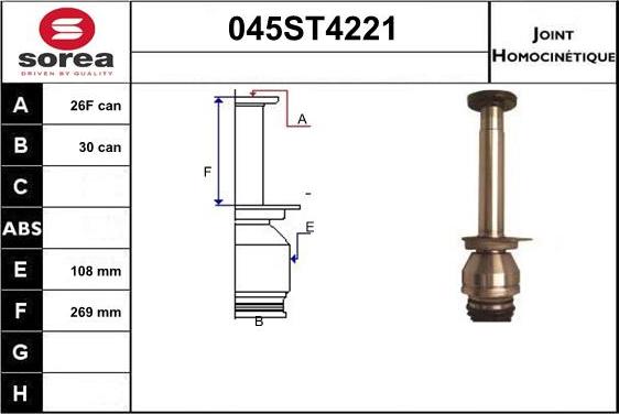 STARTCAR 045ST4221 - Joint Kit, drive shaft autospares.lv