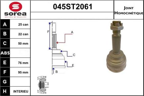 STARTCAR 045ST2061 - Joint Kit, drive shaft autospares.lv