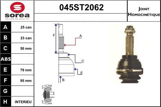 STARTCAR 045ST2062 - Joint Kit, drive shaft autospares.lv