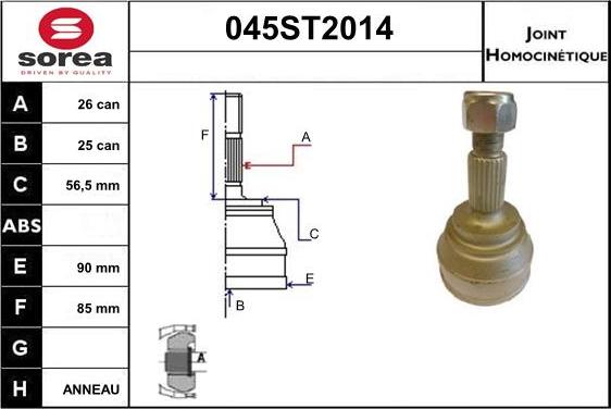 STARTCAR 045ST2014 - Joint Kit, drive shaft autospares.lv