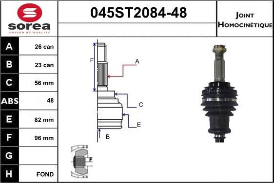 STARTCAR 045ST2084-48 - Joint Kit, drive shaft autospares.lv