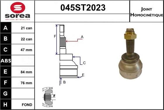 STARTCAR 045ST2023 - Joint Kit, drive shaft autospares.lv