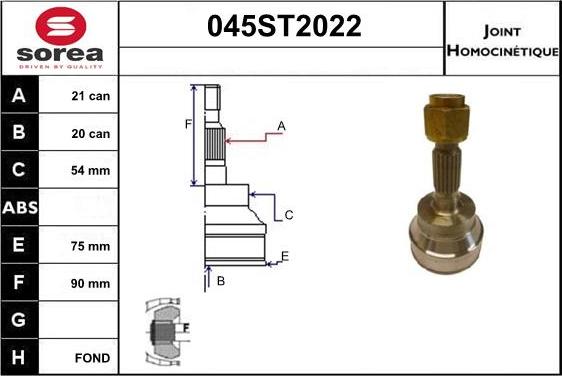 STARTCAR 045ST2022 - Joint Kit, drive shaft autospares.lv