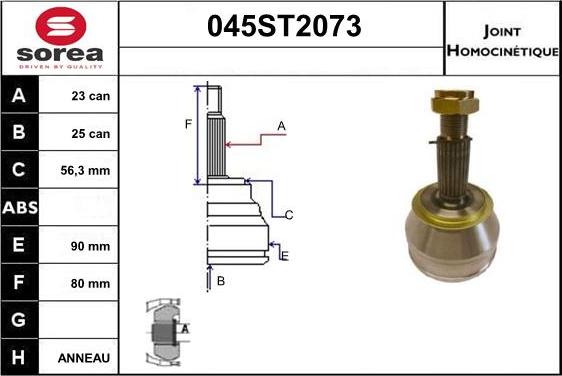 STARTCAR 045ST2073 - Joint Kit, drive shaft autospares.lv