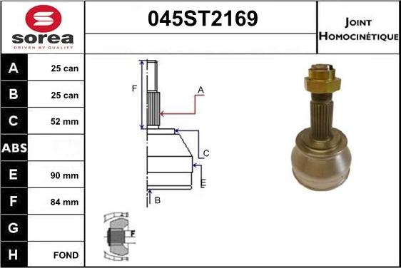 STARTCAR 045ST2169 - Joint Kit, drive shaft autospares.lv