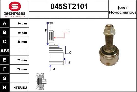 STARTCAR 045ST2101 - Joint Kit, drive shaft autospares.lv