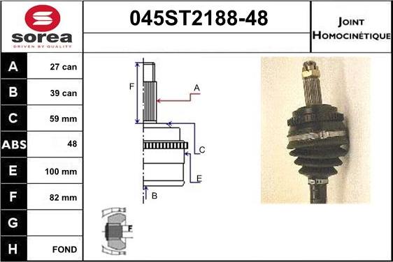 STARTCAR 045ST2188-48 - Joint Kit, drive shaft autospares.lv