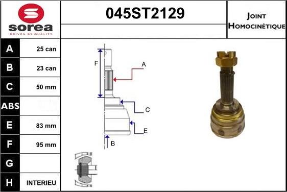 STARTCAR 045ST2129 - Joint Kit, drive shaft autospares.lv