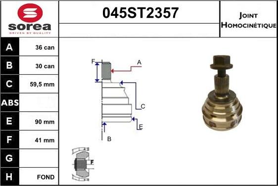 STARTCAR 045ST2357 - Joint Kit, drive shaft autospares.lv