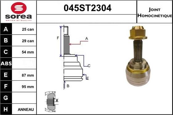 STARTCAR 045ST2304 - Joint Kit, drive shaft autospares.lv