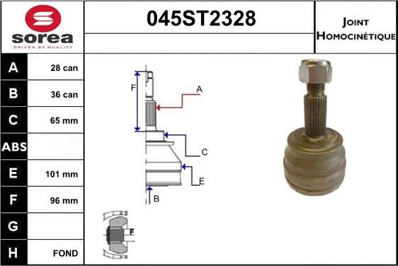 STARTCAR 045ST2328 - Joint Kit, drive shaft autospares.lv