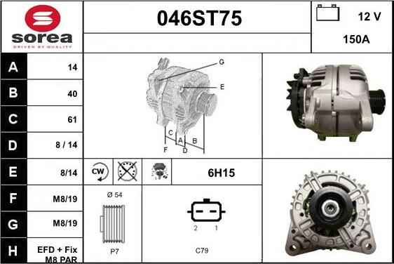 STARTCAR 046ST75 - Alternator autospares.lv