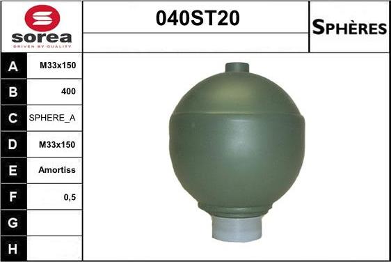 STARTCAR 040ST20 - Suspension Sphere, pneumatic suspension autospares.lv