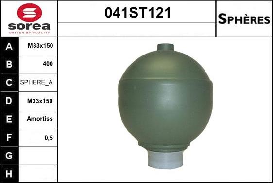 STARTCAR 041ST121 - Suspension Sphere, pneumatic suspension autospares.lv