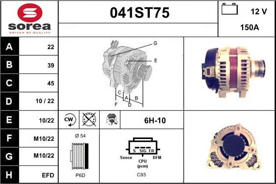 STARTCAR 041ST75 - Alternator autospares.lv