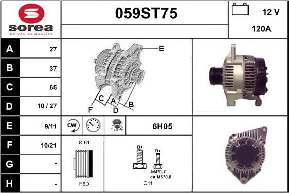 STARTCAR 059ST75 - Alternator autospares.lv