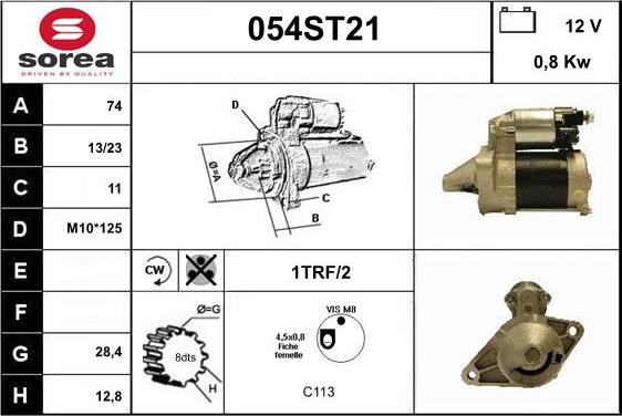 STARTCAR 054ST21 - Starter autospares.lv