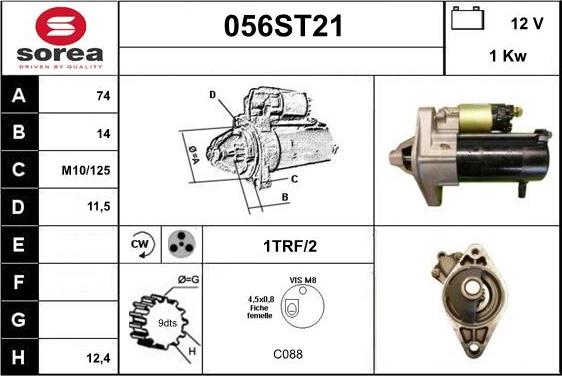 STARTCAR 056ST21 - Starter autospares.lv