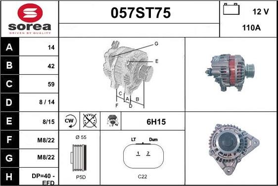 STARTCAR 057ST75 - Alternator autospares.lv