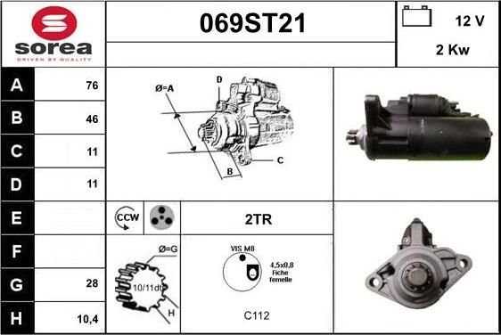 STARTCAR 069ST21 - Starter autospares.lv