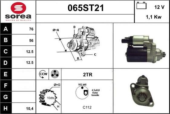 STARTCAR 065ST21 - Starter autospares.lv