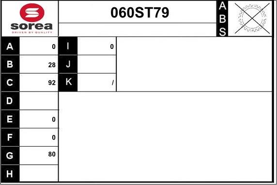 STARTCAR 060ST79 - Drive Shaft autospares.lv