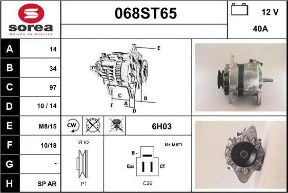 STARTCAR 068ST65 - Alternator autospares.lv