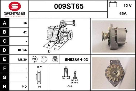 STARTCAR 009ST65 - Alternator autospares.lv