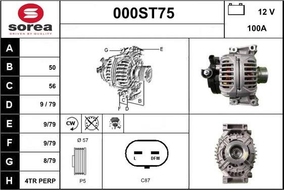 STARTCAR 000ST75 - Alternator autospares.lv