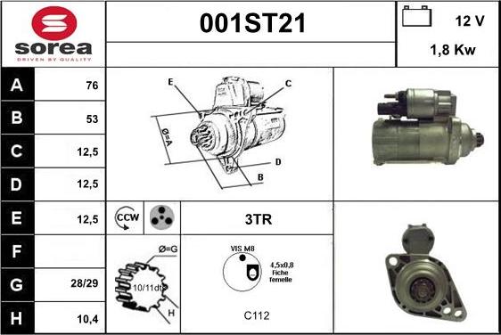 STARTCAR 001ST21 - Starter autospares.lv