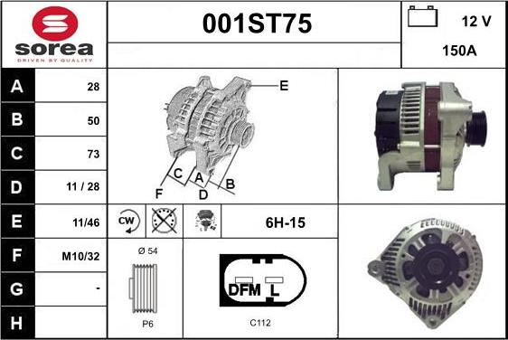 STARTCAR 001ST75 - Alternator autospares.lv