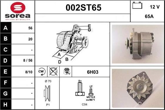 STARTCAR 002ST65 - Alternator autospares.lv