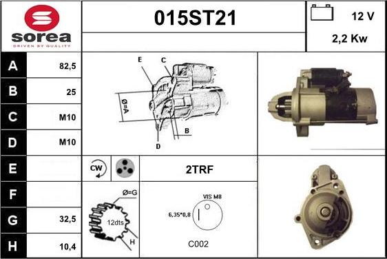 STARTCAR 015ST21 - Starter autospares.lv