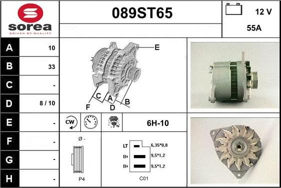 STARTCAR 089ST65 - Alternator autospares.lv