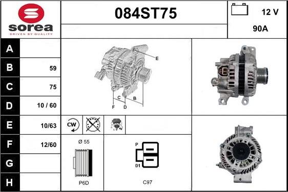 STARTCAR 084ST75 - Alternator autospares.lv