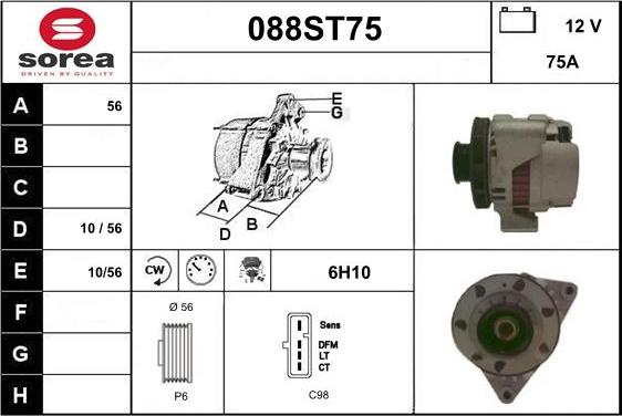 STARTCAR 088ST75 - Alternator autospares.lv