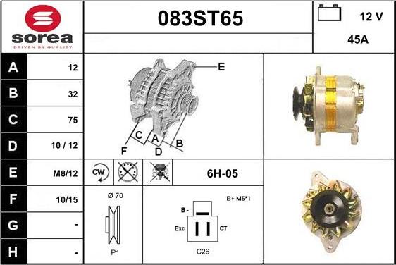 STARTCAR 083ST65 - Alternator autospares.lv